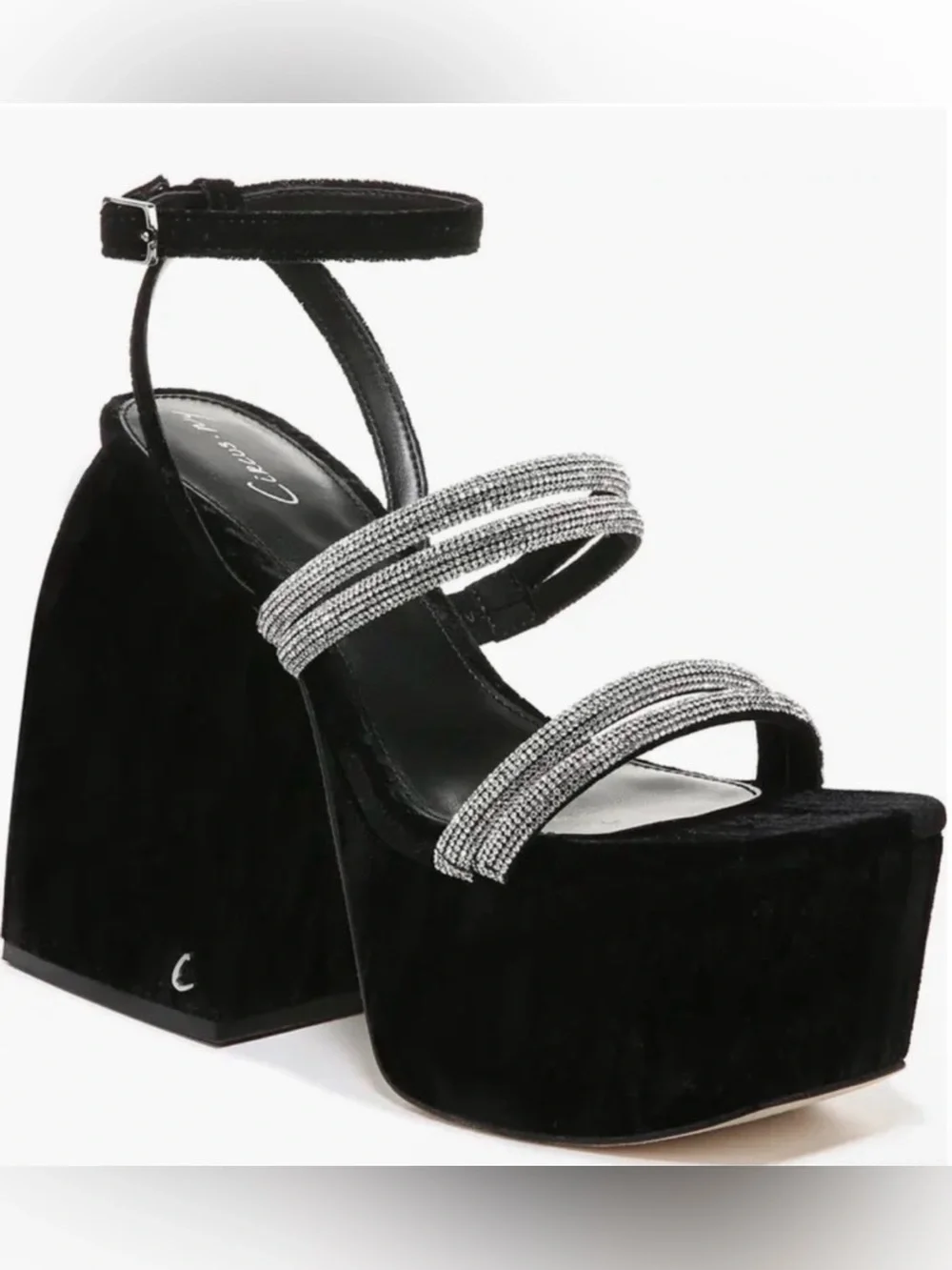 NIB Circus NY by Sam Edelman Mila Jewel Platform Heels Black Velvet Size 8M